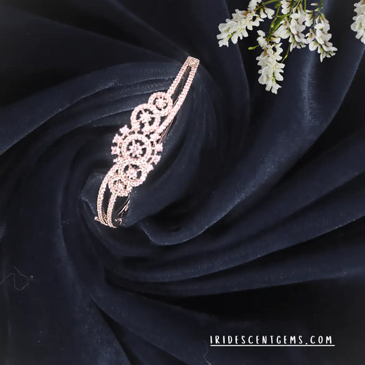 American diamond bracelet on dark blue fabric with white