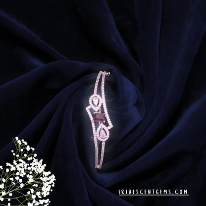 Fixed size AD stone bracelet, premium silver, elegant gift jewelry on velvet