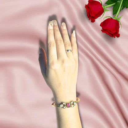 Kundan Bracelet Cuff Style | Antique Gold | Traditional for Women - Iridescent Gems