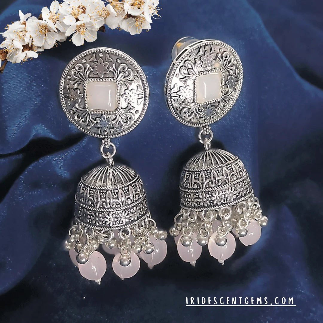 Oxidized Jhumka for women – Traditional Statement - Iridescent Gems