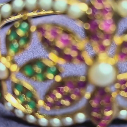 Floral Jadau Bracelet – Gold Plated Kada, Festive & Elegant