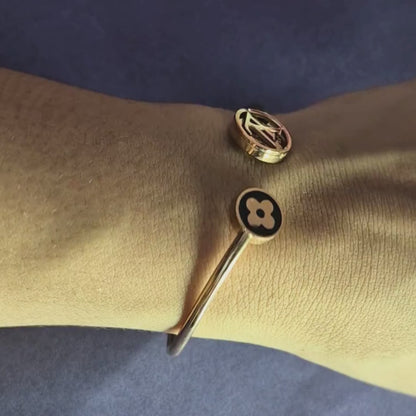 Elegant Gold-Plated Open Cuff Bracelet for  women