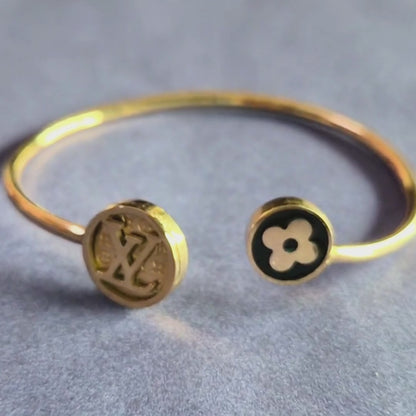 Elegant Gold-Plated Open Cuff Bracelet for  women