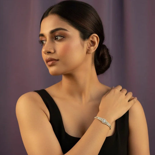 Silver Bracelet for Women – AD Stones, Daily Wear - Iridescent Gems